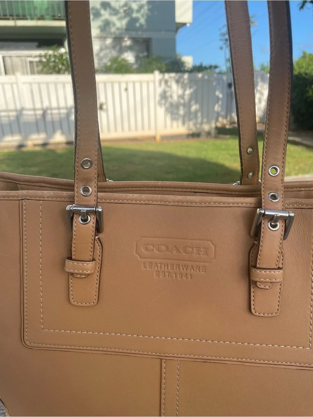 Coach Tan Leather Shoulder Tote